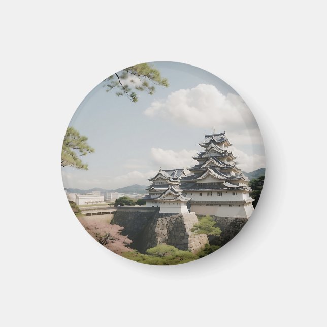 Himeji Castle Majestic Fortress Japans historia Magnet (Framsidan)