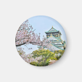 Himeji Castle med körsbärs-blommar Magnet