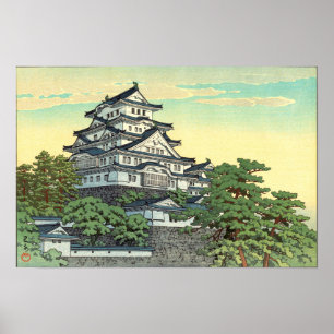 Himeji för Kawase Hasui Stillahavs- Poster