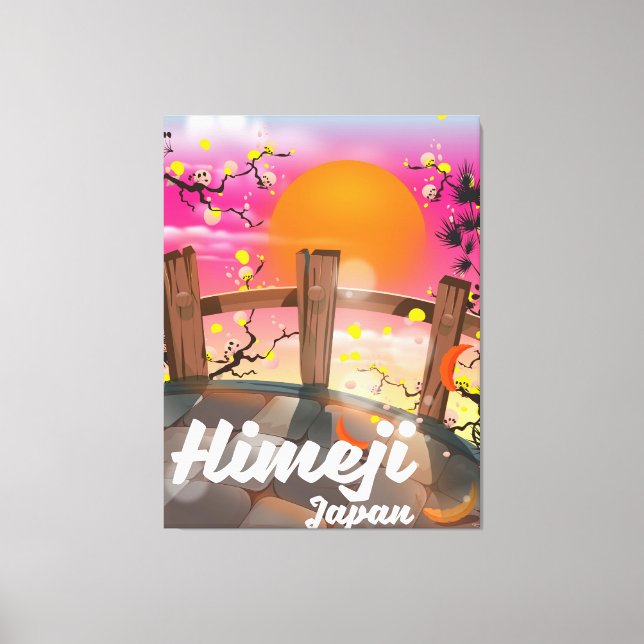 Himeji Japan-blommarna poster. Canvastryck (Framsida)