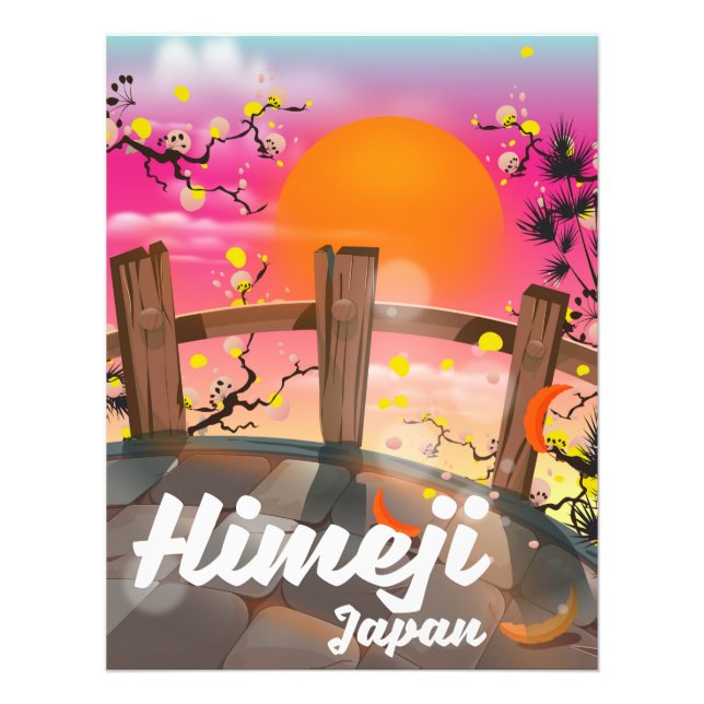 Himeji Japan-blommarna poster. Fototryck (Framsidan)