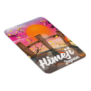 Himeji Japan-blommarna poster. Magnet