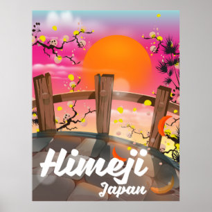 Himeji Japan-blommarna poster. Poster