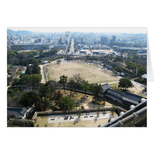 Himeji, Japan-kort (Vy från atopslott) Hälsningskort (Framsidan Horizontal)