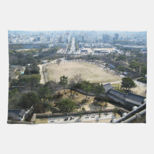 Himeji, Japan (Vy från atop castle) Kökshandduk