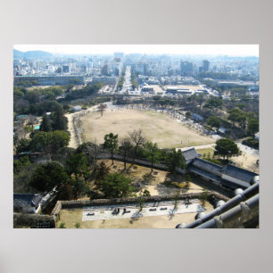 Himeji, Japan (Vy från atop castle) Poster