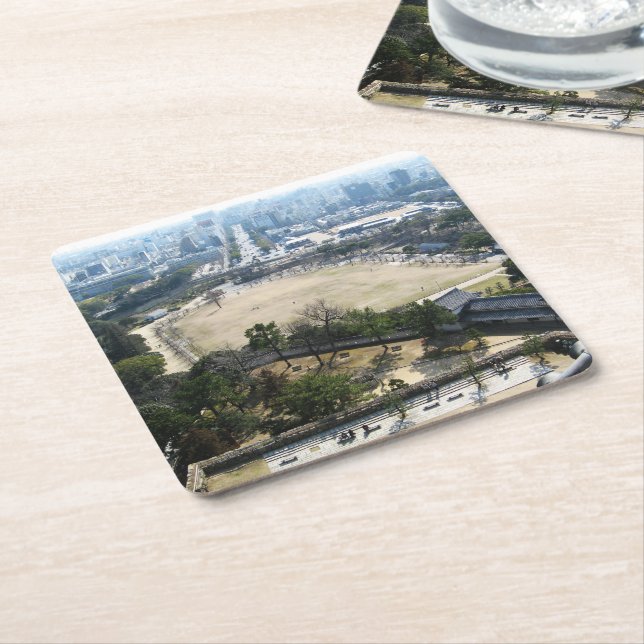 Himeji, Japan (Vy från atop castle) Underlägg Papper Kvadrat (Vinklad)
