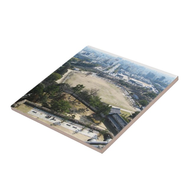 Himeji, Japan (vy från toppen av slottet) Kakelplatta (Sidan)