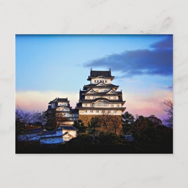 Himeji slott vid soluppgången vykort (Framsida)