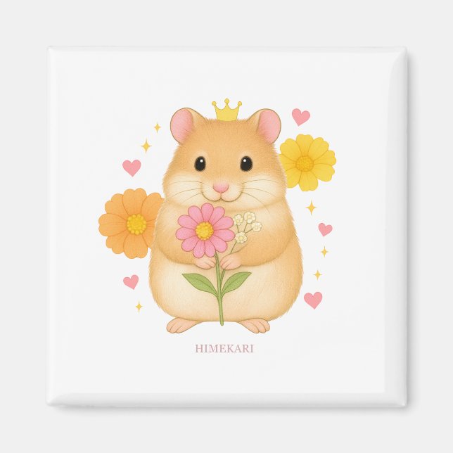 HIMEKARI Floral Hamster Magnet –Clear (Framsidan)