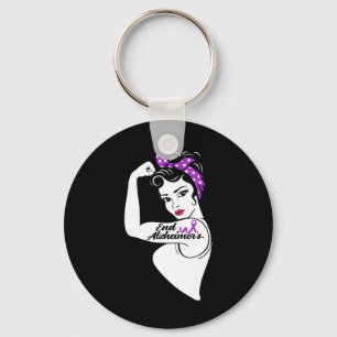 Himerheimers medvetenhet Stark Lila Ribbon Women Nyckelring