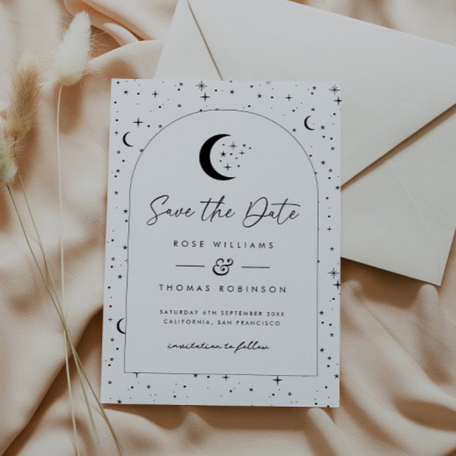 Himla Bågformad Spara Datum Spara Datumet (Zazzle Celestial Arched Save The Date )