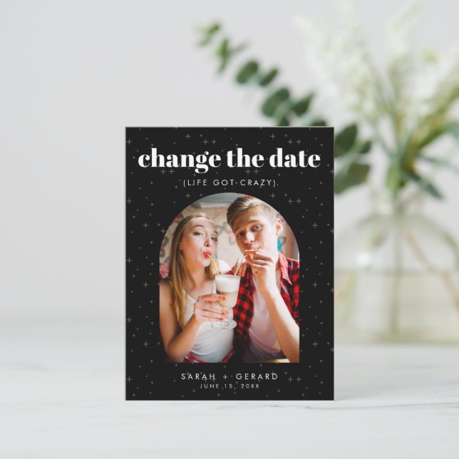 Himla Stjärnor Foto Ändra Datum  Meddelande Vykort (Stående Fram)