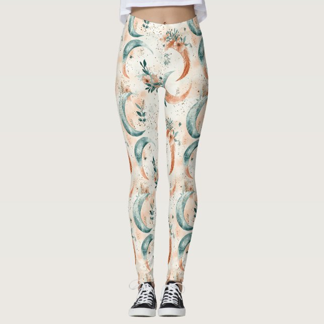Himlakonstblommigt mönster (7) leggings (Framsida)