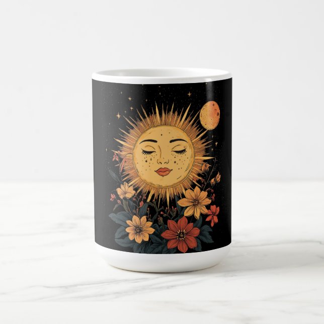 Himlakonunginna med blomstrande blommor kaffemugg (Center)