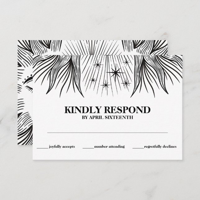 Himlakropp Sol Måne Stjärnor Boho Handfastning RSV Tilläggskort (Fram/baksida)