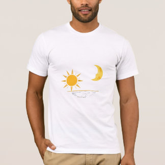 Himlakropp Sol och Måne Horisont Minimalistisk Kon T Shirt