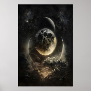 Himlakroppar Månskensutskrift, Mörk Akademi Poster