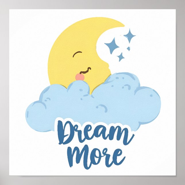 Himlakroppens måne och stjärnor motivation poster (Framsidan)