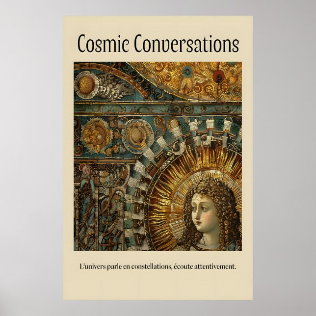 Himlalisk ängelkonsttryck renässansmosaik poster (Framsidan)