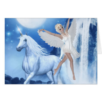 Himlar Älva Asparas och Unicorn Hälsningskort