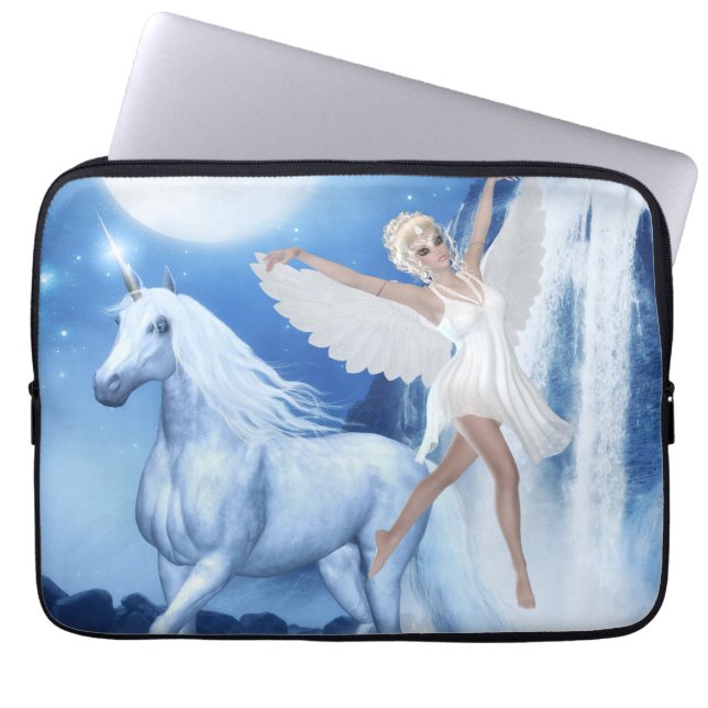 Himlar Älva Asparas och Unicorn Laptop Sleeve (Framsidan)
