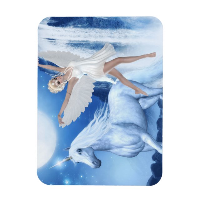 Himlar Älva Asparas och Unicorn Magnet (Vertikal)