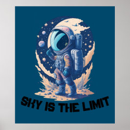 Himlar är gränsen med astronaut poster