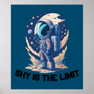 Himlar är gränsen med astronaut poster