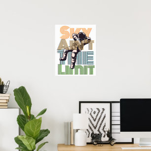 Himlar är inte gränsen Offert för astronaut-vint Poster