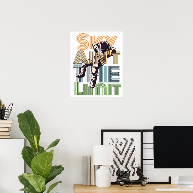 Himlar är inte gränsen | Offert för astronaut-vint Poster (Hemmakontoret)