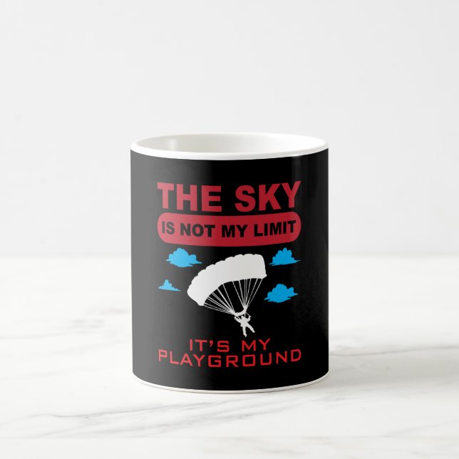 Himlar är inte min begränsade Skydiver Skydiver Sk Kaffemugg (Center)