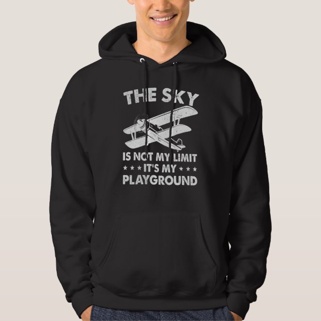 Himlar är inte min gräns. Det är min lekplatspilot Hoodie (Framsida)