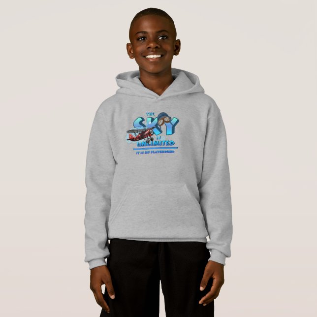 Himlar är min lekplats | Kids Pullover Hoodie T Shirt (Hel framsida)