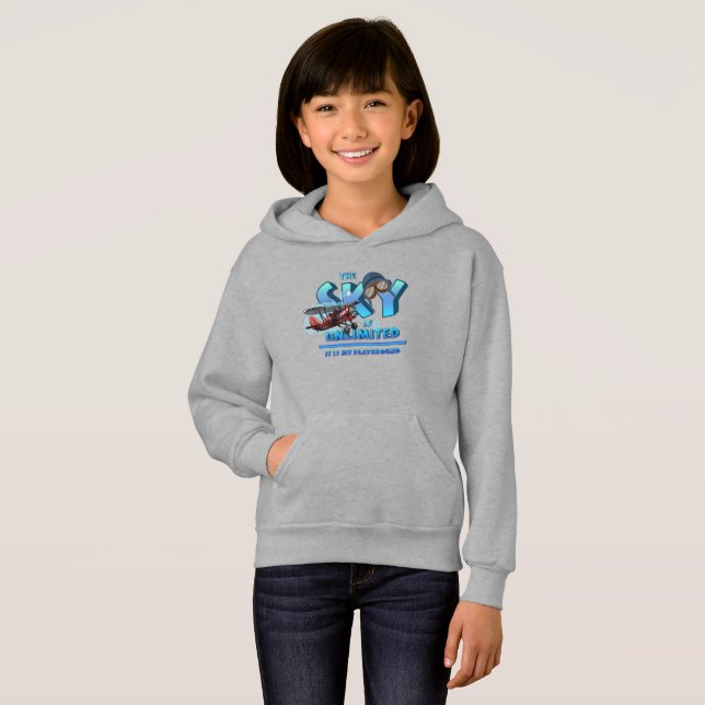 Himlar är min lekplats | Kids Pullover Hoodie T Shirt (Hel framsida)