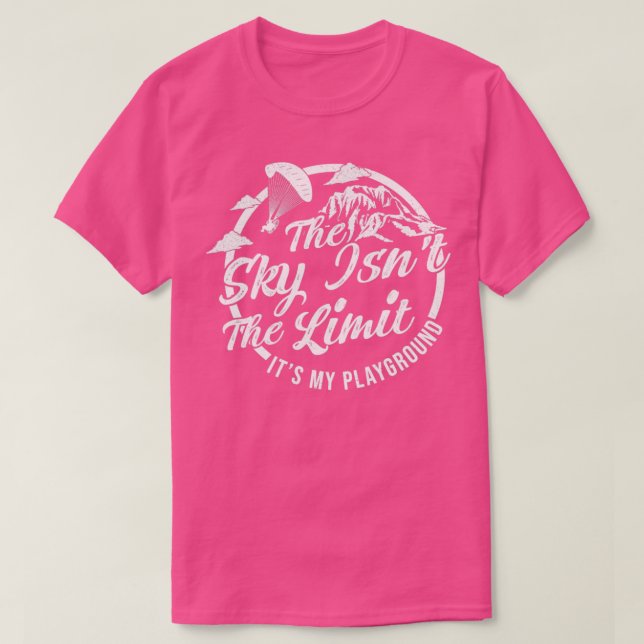 Himlar är Paraglider Sky i Limit Fallskärm T Shirt (Design framsida)