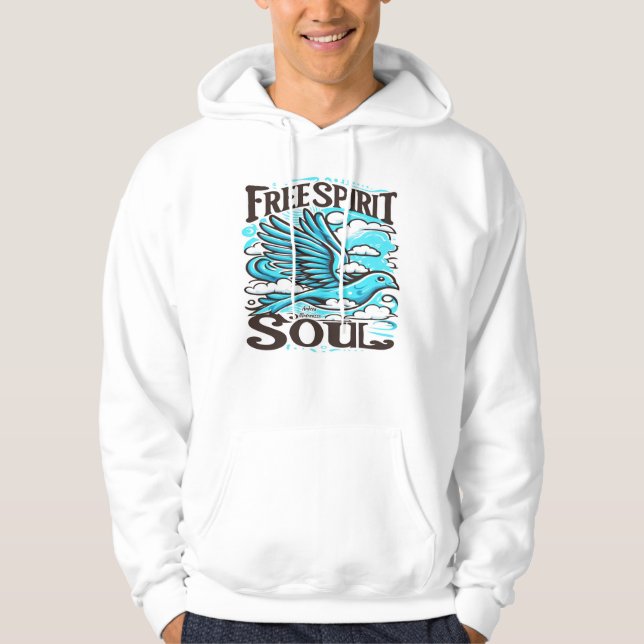 Himlar Bird med fri själ och själ Hoodie (Framsida)
