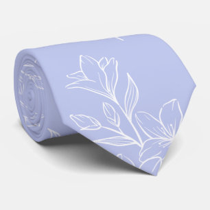 Himlar blå boho retro blommigt blommor mönster ele slips