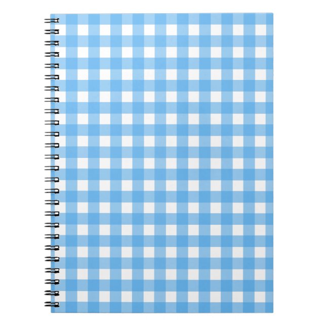 Himlar blå gingham anteckningsbok (Framsidan)
