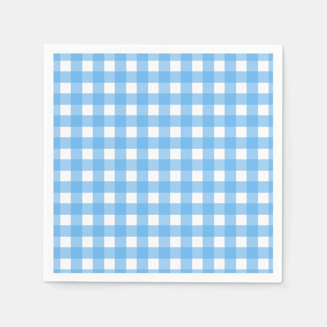 Himlar blå gingham pappersservett (Framsidan)