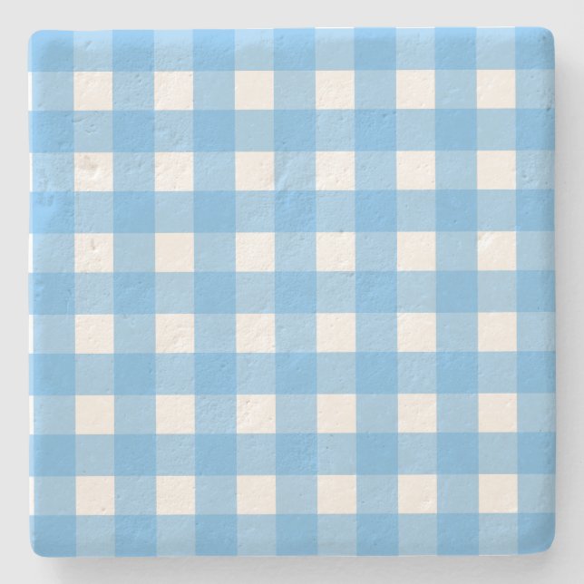 Himlar blå gingham stenunderlägg (Framsidan)