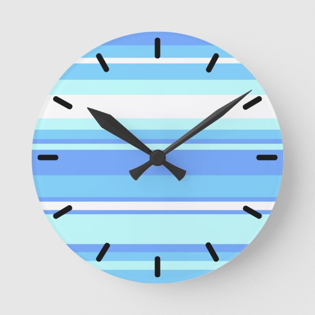Himlar blå rand rund klocka (Framsida)