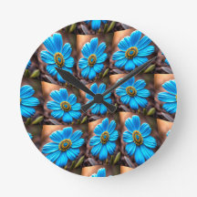 Himlar Blåa blommor Mönster