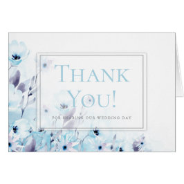 Himlar Blue Anemone Flower Bröllop Hälsningskort