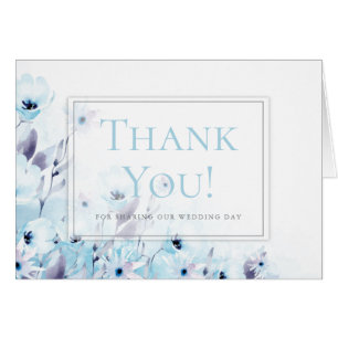 Himlar Blue Anemone Flower Bröllop Hälsningskort