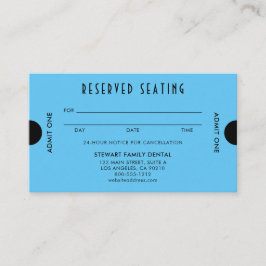 Himlar Blue Art Deco Reserved Seatental Dental Tidsbeställning Kort