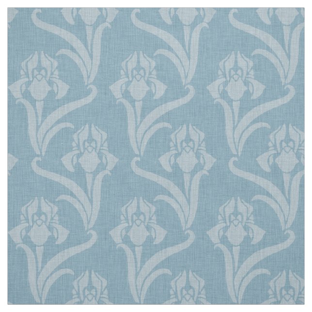 Himlar Blue Art nouveau Iris Tyg (Provkarta)