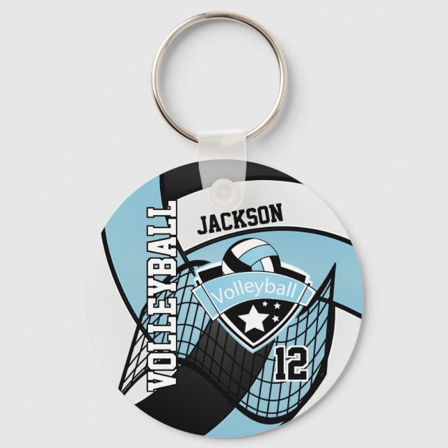 Himlar Blue-, Black & White Volleyball-design Nyckelring (Framsida)