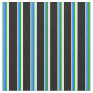 Himlar Blue, Blue, Forest Grönt, White & Black Lin Tyg