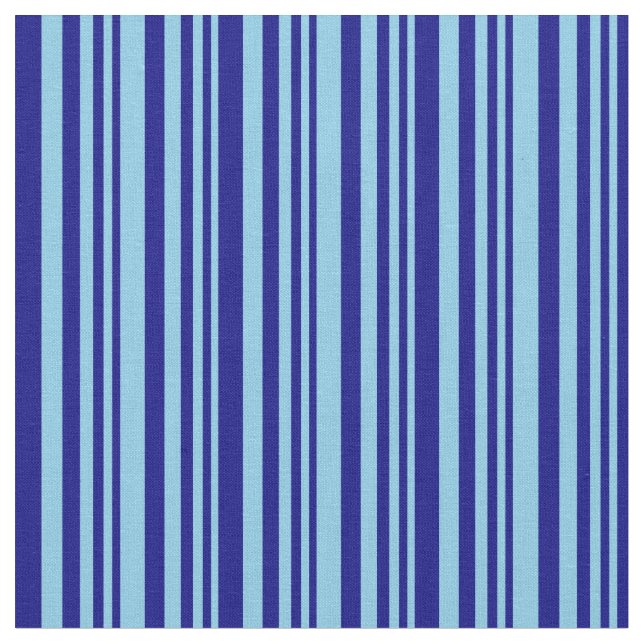 Himlar Blue & Blue Linjer/Rand Mönster Tyg (Närbild)